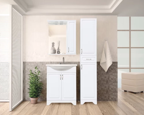 Шкаф-пенал Style Line Олеандр-2 36 ЛС-00000210 Люкс, 36 см, напольный, белый