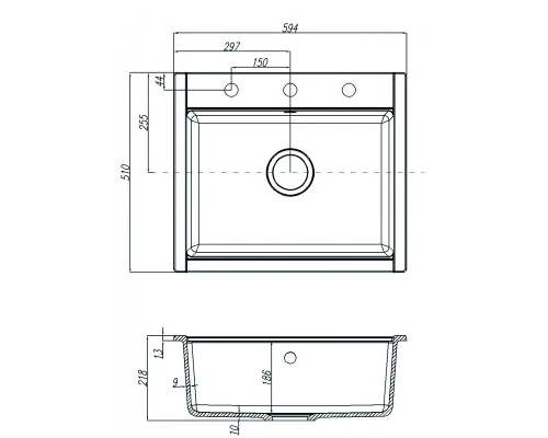 Мойка кухонная Акватон Делия 60, 1A715232LD260, 60 х 51 х 21.8 см, латте