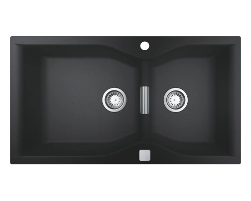 Мойка кухонная из искусственного гранита Grohe K700, 31658AP0, 90 x 50 см, с корзинчатым фильтром и донным клапаном, черный гранит