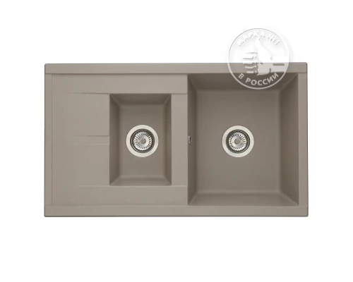 Мойка кухонная Акватон Делия 87, 1A716232DE250, 87 х 51 х 21.8 см, серый шелк