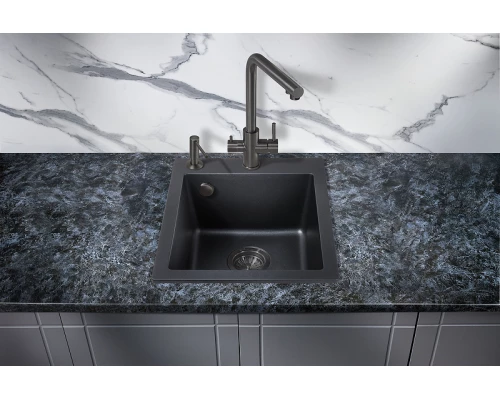 Кухонная мойка Milacio Murcia 42 Cuarzo, цвет черный матовый, MC.77041