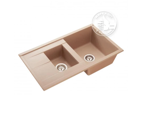 Мойка кухонная Акватон Делия 87, 1A716232DE260, 87 х 51 х 21.8 см, латте