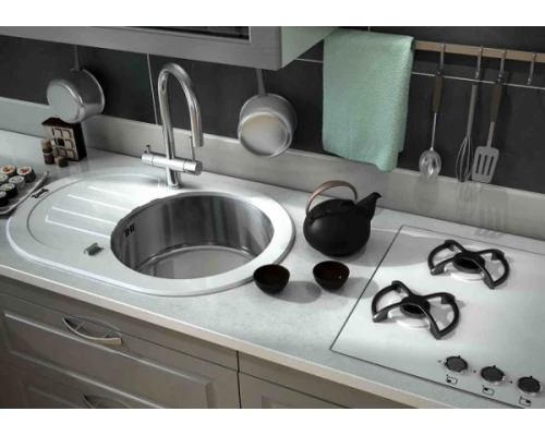 Мойка Zorg Inox Glass GL-7851-OV-WHITE-BRONZE, цвет белый-бронзовый