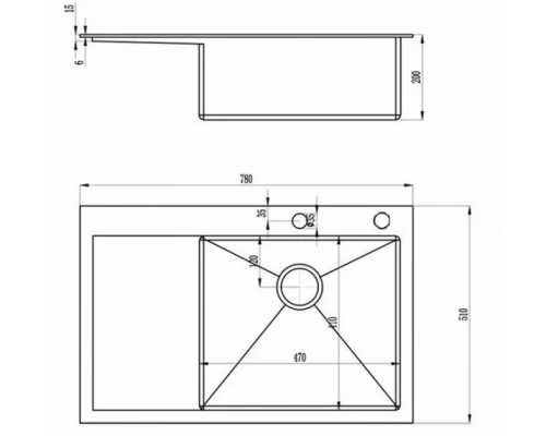 Мойка Zorg Inox RX-7851-L, чаша слева