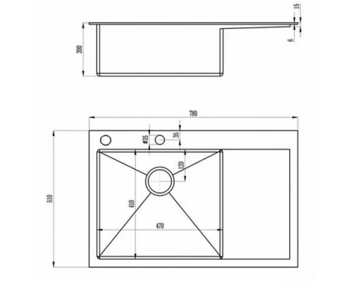 Мойка Zorg Inox RX-7851-L, чаша слева