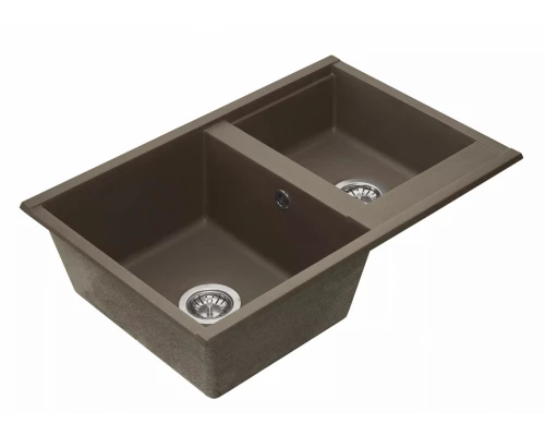 Кухонная мойка Акватон Делия 78 DBL 1A723132DE280 78 x 52 x 21.8 см, кофе