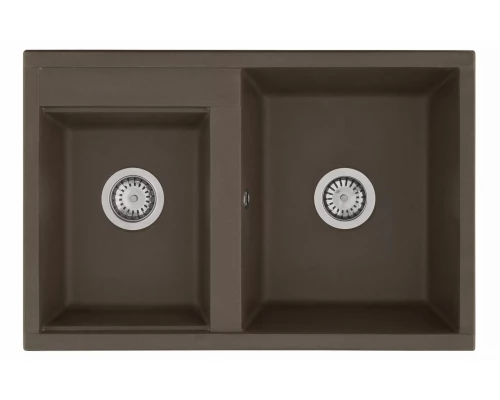 Кухонная мойка Акватон Делия 78 DBL 1A723132DE280 78 x 52 x 21.8 см, кофе