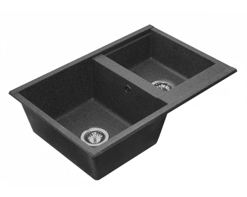 Кухонная мойка Акватон Делия 78 DBL 1A723132DE210 78 x 52 x 21.8 см, графит