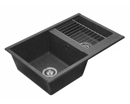 Кухонная мойка Акватон Делия 78 DBL 1A723132DE210 78 x 52 x 21.8 см, графит