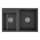 Кухонная мойка Акватон Делия 78 DBL 1A723132DE210 78 x 52 x 21.8 см, графит