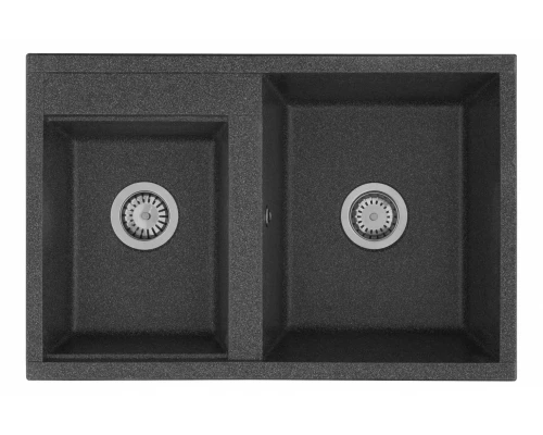 Кухонная мойка Акватон Делия 78 DBL 1A723132DE210 78 x 52 x 21.8 см, графит