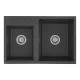 Кухонная мойка Акватон Делия 78 DBL 1A723132DE210 78 x 52 x 21.8 см, графит