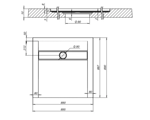 Душевой поддон Aquanet Delight 90 x 90 x 3 см
