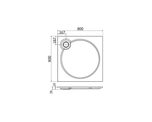 Поддон душевой Cezares Tray TRAY-S-A-80-56-W, 80 х 80 см, белый, из искусственного камня