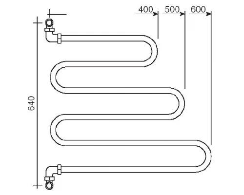 Полотенцесушитель водяной Margaroli Vento 405CR, высота 64 см, ширина 60 см, хром