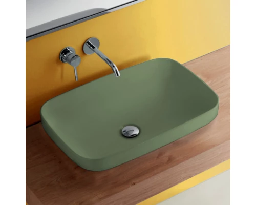 Раковина встраиваемая/накладная Kerasan Tribeca 60 х 38 см, цвет Verde muschio зелёный мох матовый, 514311