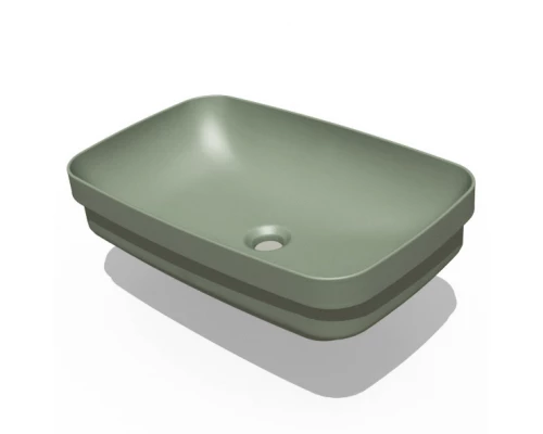 Раковина встраиваемая/накладная Kerasan Tribeca 60 х 38 см, цвет Verde muschio зелёный мох матовый, 514311