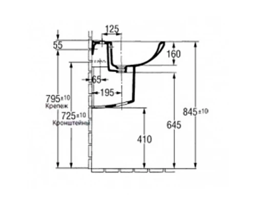 Полупьедестал для раковин Jacob Delafon Patio/ Odeon/ Struktura/ Mideo 19085-00