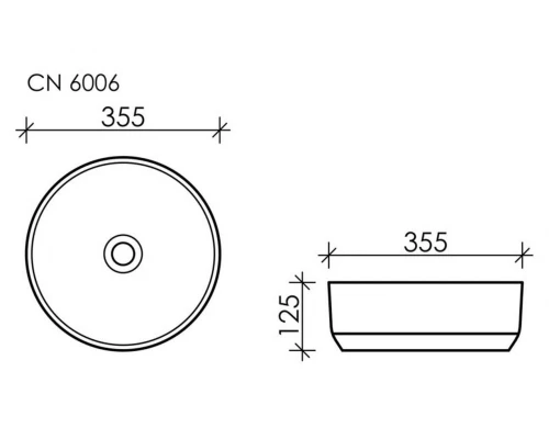 Раковина Ceramica Nova CN6006 35.5 x 35.5 x 12.5 см, накладная, круглая, без перелива