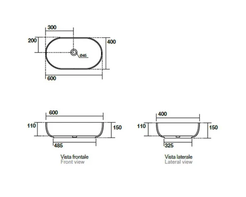 Раковина накладная Kerasan Nolita, 60 х 40 см, цвет коричневый орех, 534381