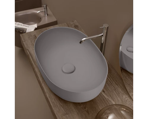 Раковина накладная Kerasan Nolita 60 х 40 см, цвет Ferro Matt серый матовый, 534389