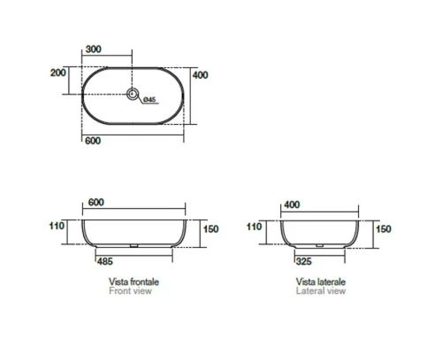 Раковина накладная Kerasan Nolita 60 х 40 см, цвет Ferro Matt серый матовый, 534389