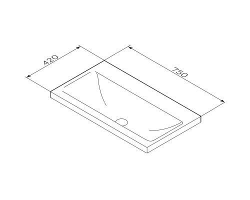 Раковина Am.Pm Gem 75, черная матовая, M90WCC0752BM