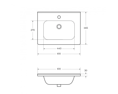 Раковина BelBagno Leticia, 60 см, BB600ETL