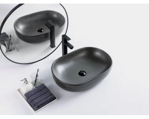 Раковина BelBagno BB1084-H311, 60 x 42 см, накладная, цвет серый матовый