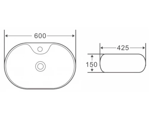Раковина BelBagno BB1151 накладная 60 х 42.5 х 15 см