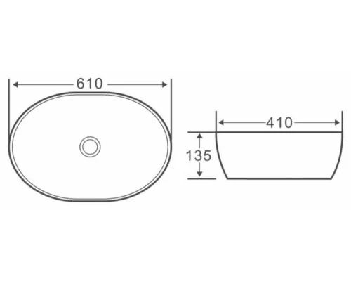 Раковина BelBagno BB1348 накладная 61 х 41 х 13.5 см