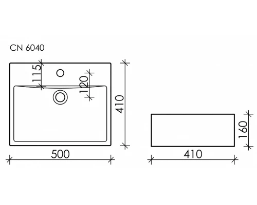 Раковина Ceramica Nova Element, 50 х 41 х 16 см, цвет белый, CN6040