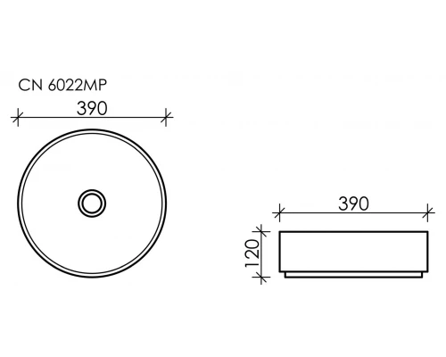 Раковина Ceramica Nova Element CN6022MP 39 x 39 x 12 см, накладная, круглая, без перелива