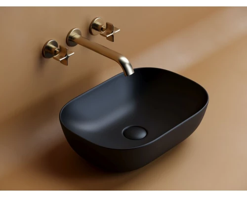 Раковина Ceramica Nova Element накладная, 45.5 х 32.5 см, черный матовый, CN6009MB