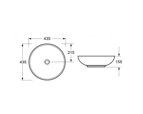 Раковина Cezares, 43 см, накладная, керамика, цвет белый, CZR-NEW-43-LVB