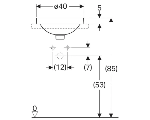 Раковина Geberit Variform 500.702.01.2 40 x 40 см круглая, без перелива