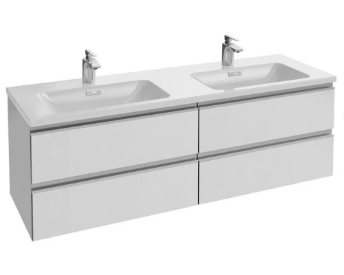 Раковина двойная подвесная Jacob Delafon Vox, 140 х 46 см, с гладкой нижней поверхностью, для мебели, EXAA112-Z-00