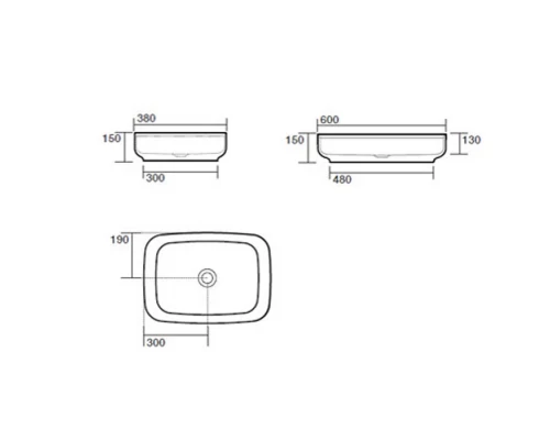 Раковина накладная Kerasan Tribeca 60 х 38 см, цвет белый, 514101