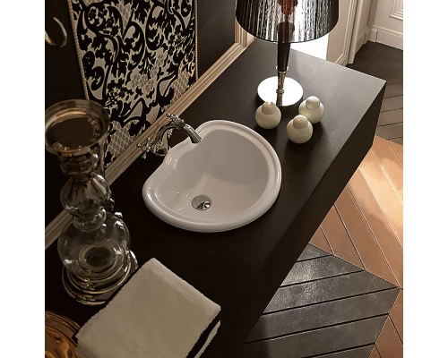 Раковина встраиваемая Kerasan Retro 50 х 41 см, с переливом, цвет белый, 103101bi*0