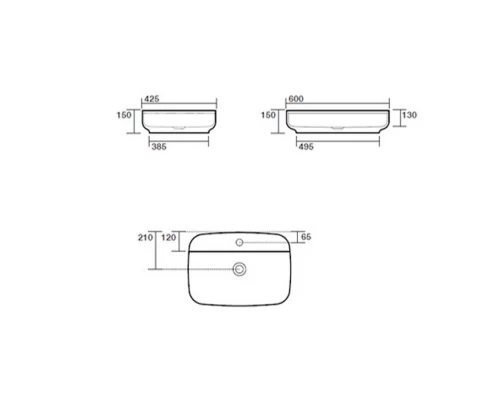Раковина накладная Kerasan Tribeca 60 х 43 см, цвет белый, 514001*1