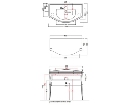 Раковина Kerasan Retro 100 х 54,5 см, цвет черный блестящий, 105004 nero*1