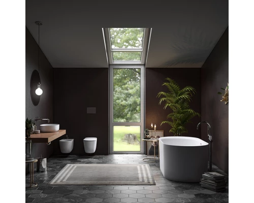 Раковина накладная Kerasan Nolita 60 х 40 см, цвет grigio matt светло-серый матовый, 534359