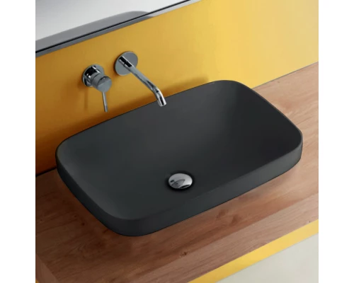 Раковина встраиваемая/накладная Kerasan Tribeca 60 х 38 см, цвет черный матовый, 514331