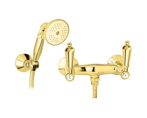 Смеситель Cezares FIRST-D-03/24-M для душа, золото 24 карат, ручки металл
