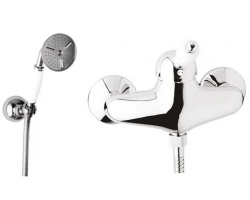 Смеситель Cezares Elite D-01-Bi цвет хром, ручки белые