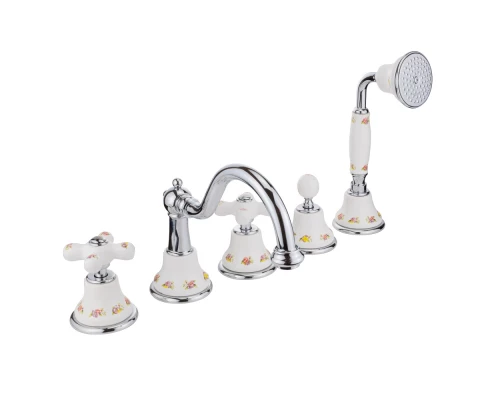 Смеситель Migliore Provance 19472 для ванны на 5 отверстий, хром