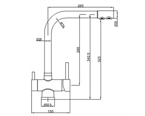Смеситель Zorg Clean Water ZR 348 YF SATIN для кухни под фильтр, сатин