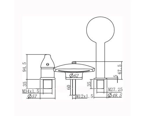 Смеситель на борт ванны Aquanet Practic 2, хром, AF111-63B