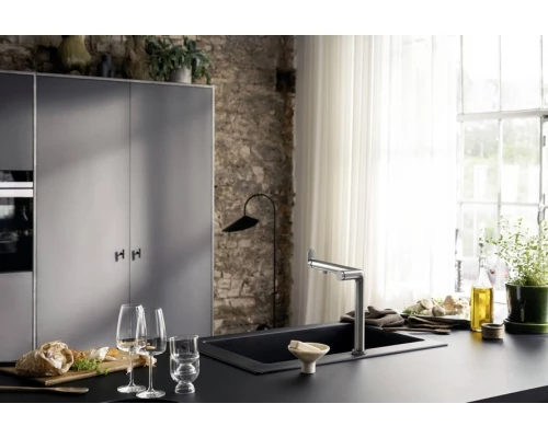 Смеситель Hansgrohe Aqittura M91 для кухонной мойки с подключением к фильтру, хром, 76804000