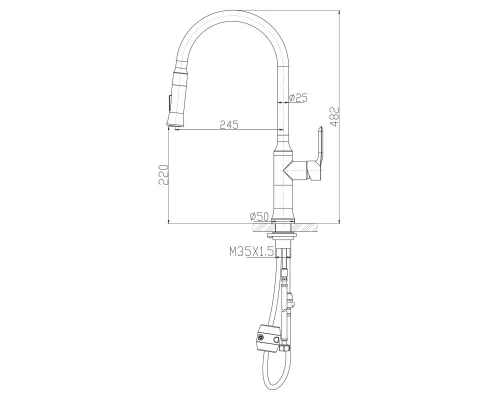 Смеситель для кухонной мойки BelBagno BB-LAM38-IN